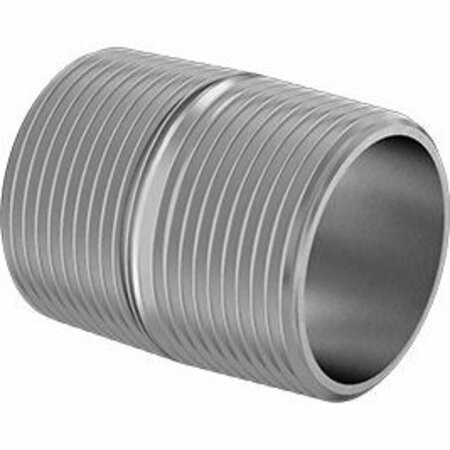 BSC PREFERRED Standard-Wall 316/316L Stainless Steel Threaded Pipe Threaded on Both Ends 1-1/4 BSPT 2 Long 5470N131